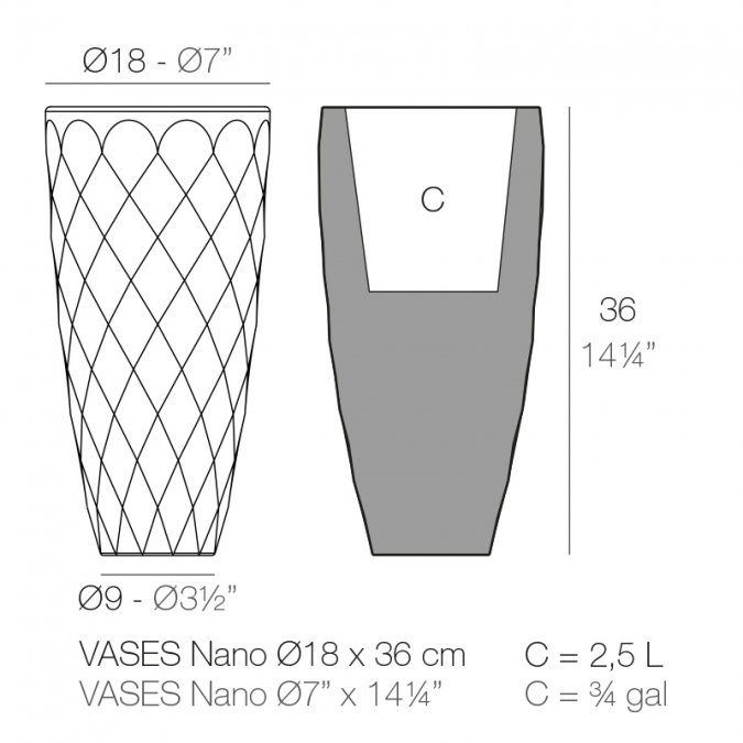 Кашпо пластиковое Vases Basic