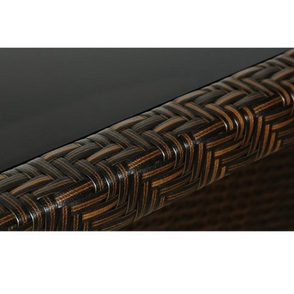 Стол плетеный со стеклянной столешицей