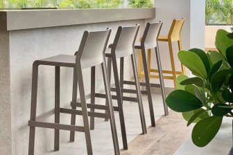 Стул пластиковый барный Nardi Trill Stool горчичный