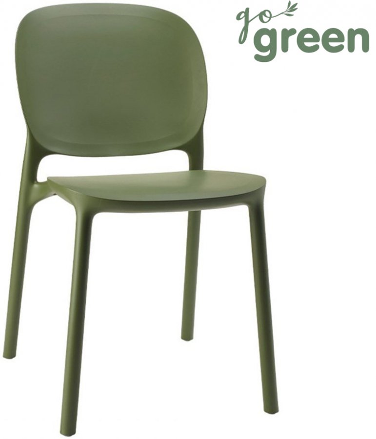 Стул пластиковый Scab Design Hug Go Green оливковый