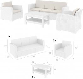 Комплект пластиковой плетеной мебели Monaco Lounge Set XL