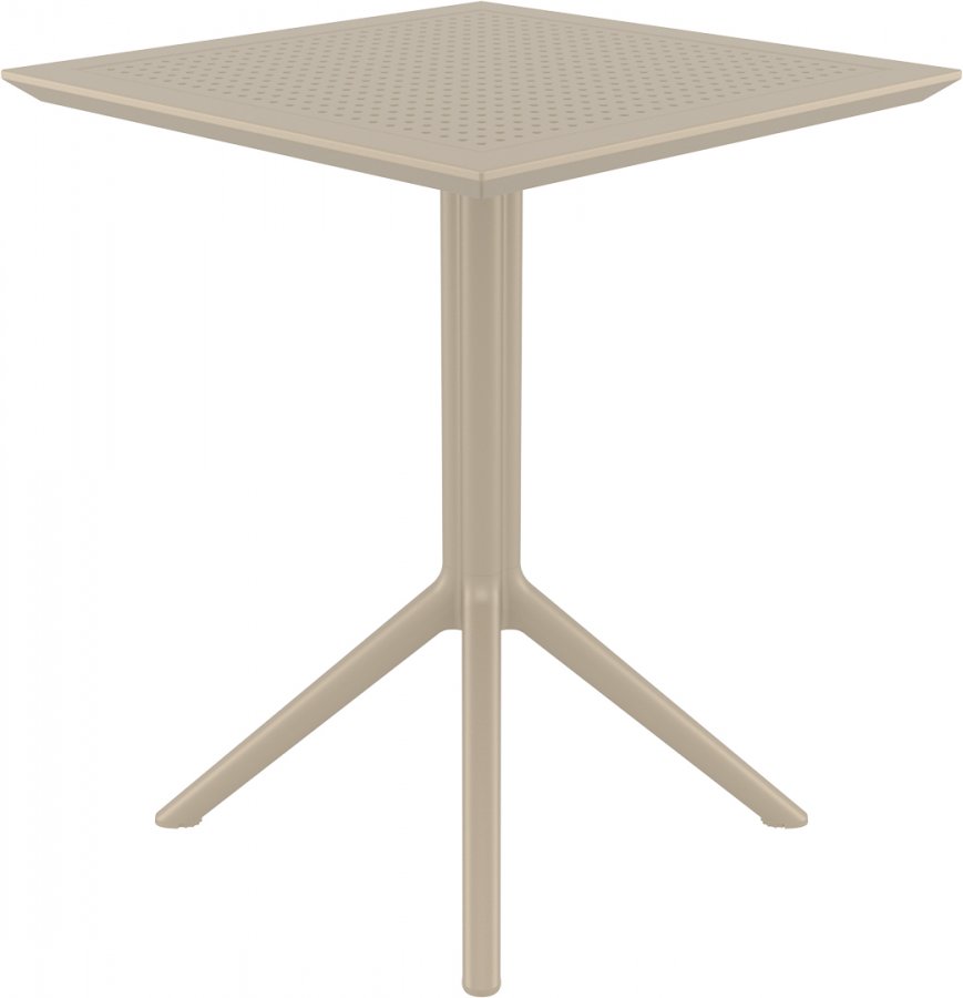 Стол пластиковый складной Sky Folding Table 60, бежевый, 600х600х740 мм