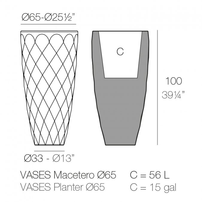 Кашпо пластиковое Vases Basic