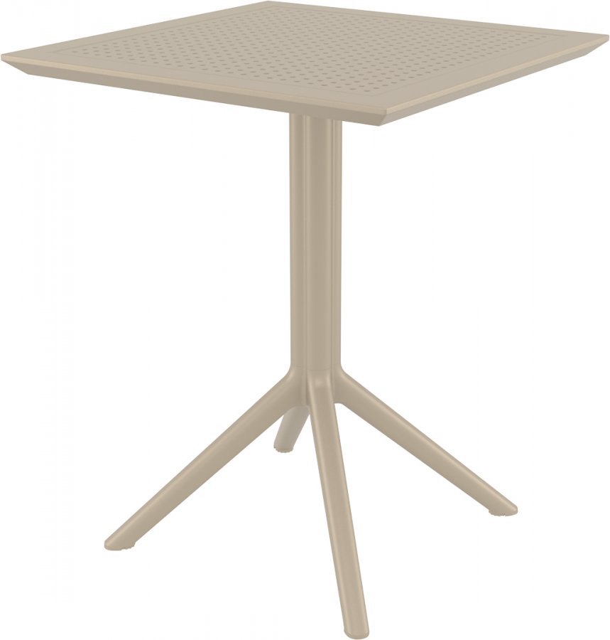 Стол пластиковый складной Sky Folding Table 60, бежевый, 600х600х740 мм