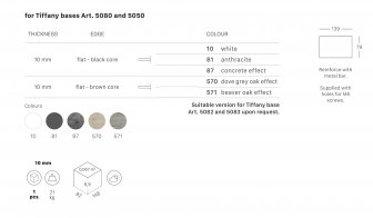 Столешница прямоугольная для подстолья Tiffany
