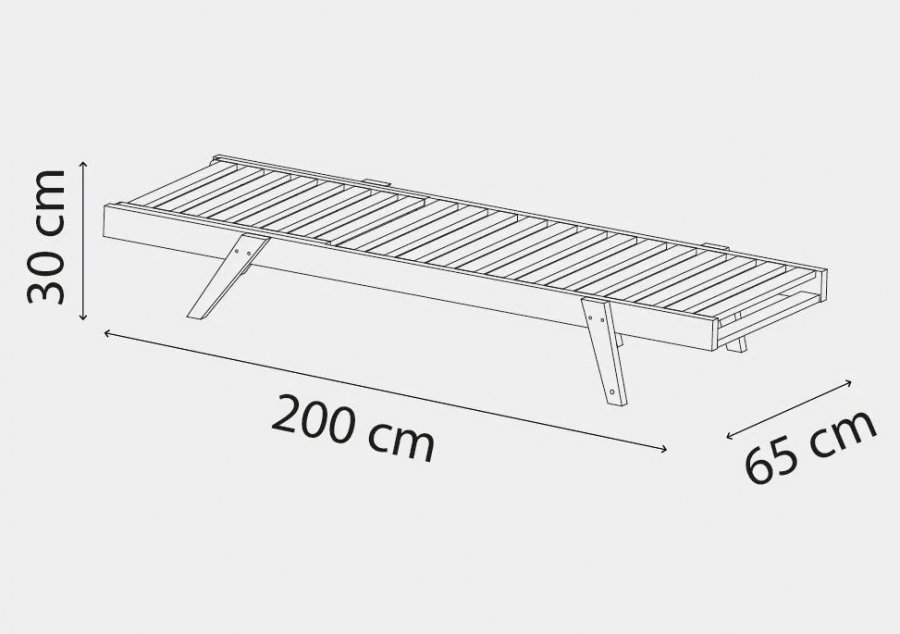 Шезлонг-лежак деревянный Standard