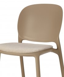 Стул пластиковый с обивкой Scab Design Hug тортора