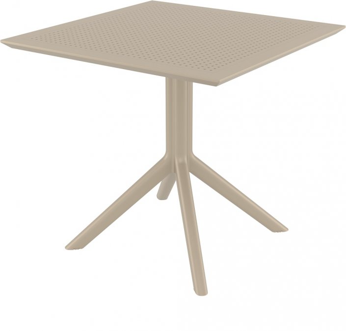 Стол пластиковый Sky Table 80, бежевый, 800х800х740 мм