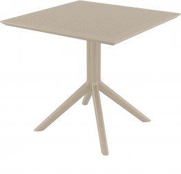 Стол пластиковый Sky Table 80, бежевый, 800х800х740 мм
