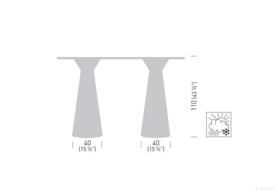 Подстолье пластиковое двойное барное Roller Base