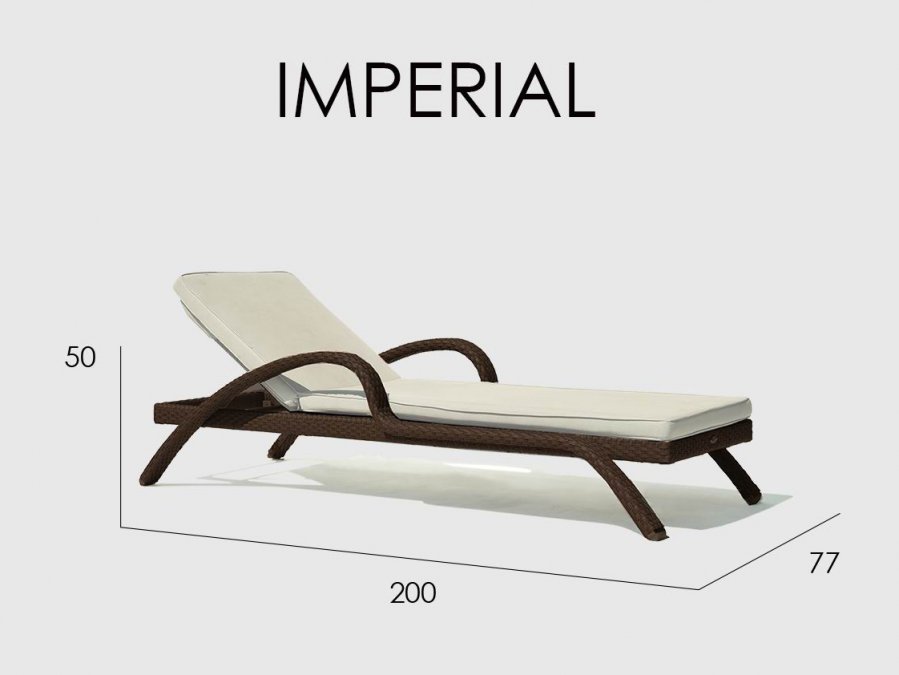 Шезлонг-лежак плетеный с матрасом Imperial