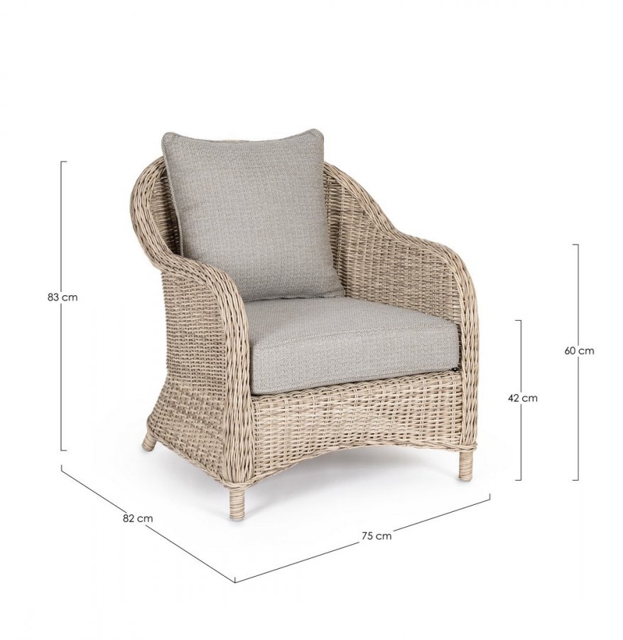 Кресло плетеное с подушкой Aditya