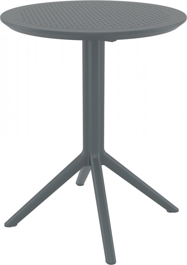 Стол пластиковый складной Sky Folding Table Ø60, темно-серый, Ø600х740 мм