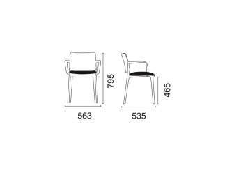 Кресло пластиковое с обивкой PAPATYA Joy-K Soft Seat