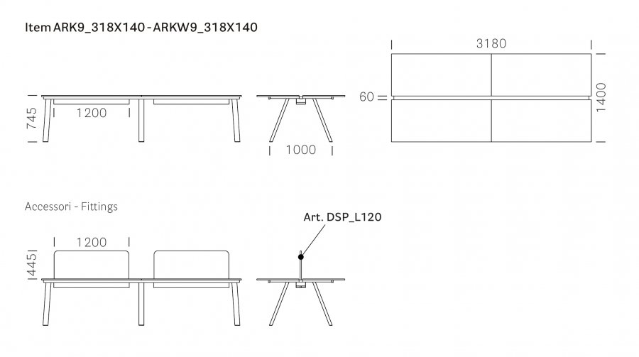 Стол ламинированный с перегородкой Arki-Table Desk