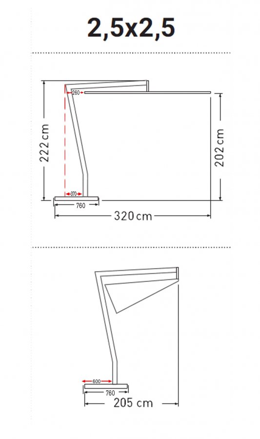Зонт профессиональный Tilting Flat