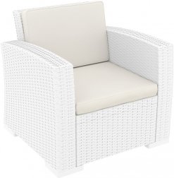 Кресло пластиковое плетеное с подушками Monaco Lounge
