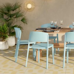 Стул пластиковый Gaber Abuela бледно-голубой