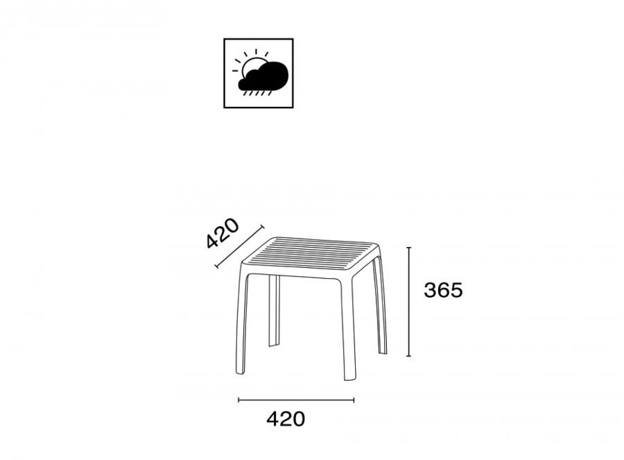 Столик пластиковый для шезлонга Wave Side Table