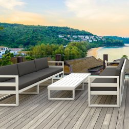 Диван пластиковый трехместный с подушками Mykonos XL
