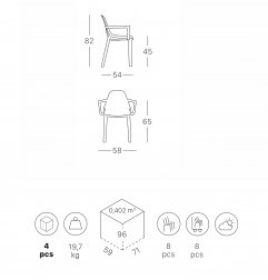 Кресло пластиковое Scab Design Piu антрацит