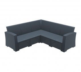 Диван пластиковый плетеный угловой с подушками Monaco Lounge Corner