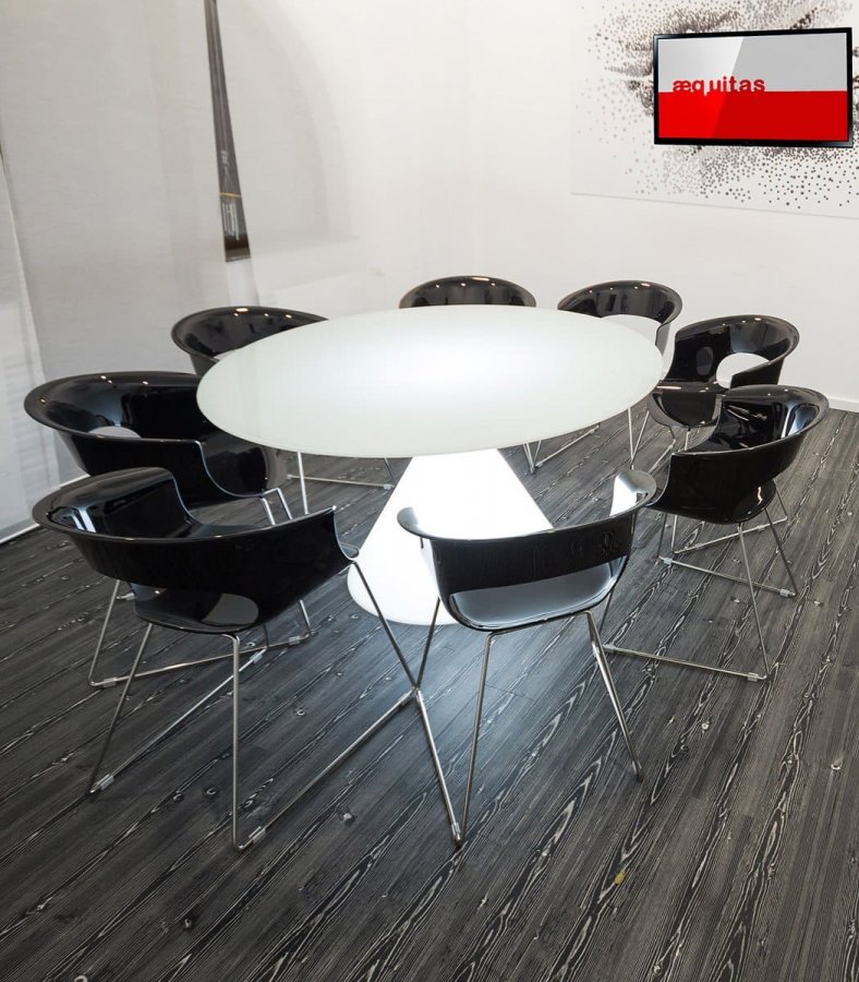 Стол пластиковый со стеклом светящийся Ed Lighting