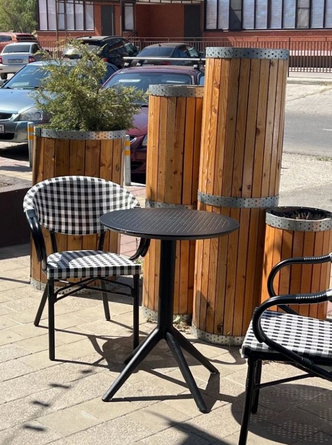 Стол пластиковый складной Sky Folding Table Ø60, черный, Ø600х740 мм
