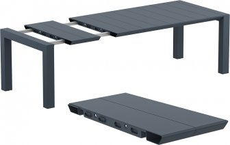 Стол пластиковый раздвижной Vegas Table Medium, темно-серый, 1800-2200х1000х750 мм