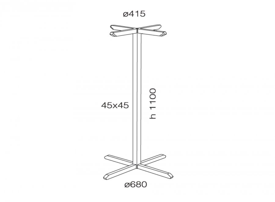 Подстолье металлическое барное Slim-X 354