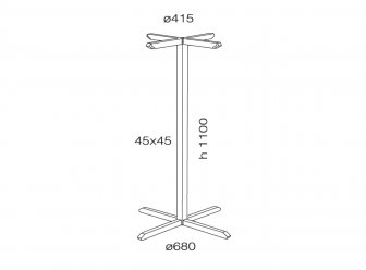 Подстолье металлическое барное Slim-X 354