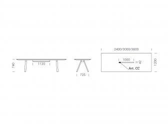 Стол с каналом для протяжки проводов Arki-Table CC Wood