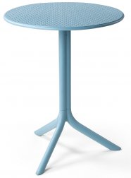 Стол пластиковый обеденный Step + Step Mini, голубой, Ø605х400-765 мм
