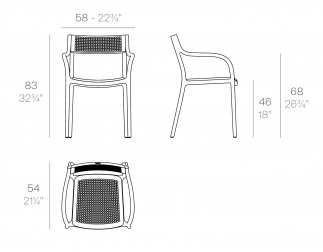 Кресло пластиковое Vondom Madison Dots тортора, слоновая кость