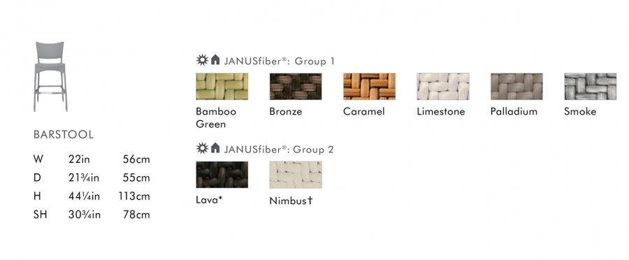 Стул барный плетеный JANUS et Cie Amari снежный