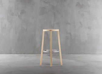 Табурет барный деревянный Plank Blocco натуральный