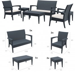 Комплект пластиковой плетеной мебели Miami Lounge Set