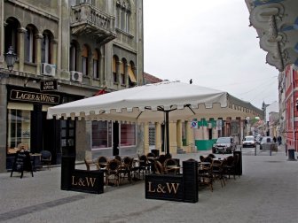 Зонт профессиональный телескопический 4х4 м Capri Dark