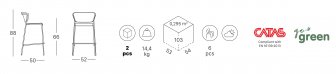 Стул пластиковый полубарный Scab Design Lisa Technopolymer Go Green антрацит