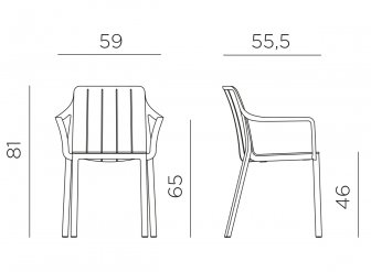 Кресло пластиковое Nardi Tiberina антрацит