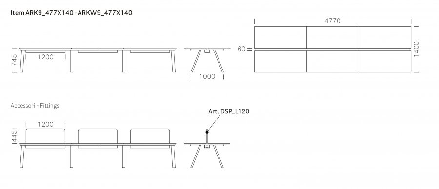 Стол ламинированный с перегородкой Arki-Table Desk