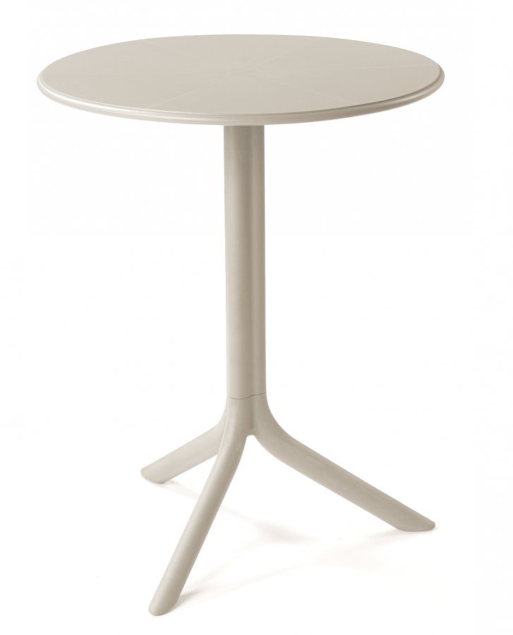 Стол пластиковый обеденный Spritz + Spritz Mini, бежевый, Ø605х400-765 мм