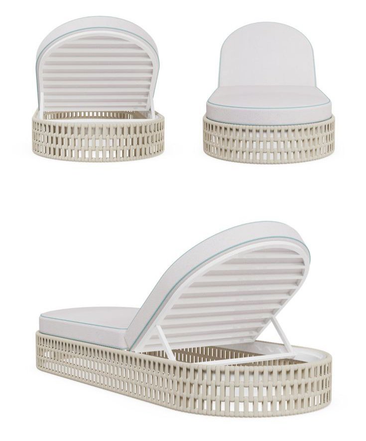 Шезлонг плетеный с матрасом Sun Lounger