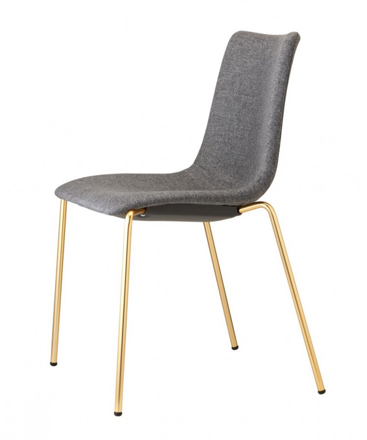 Стул с обивкой Scab Design Zebra Pop 4 legs сатинированная латунь, серый