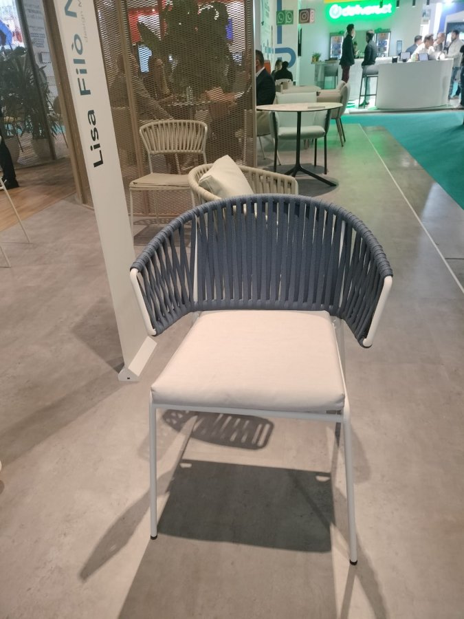 Кресло плетеное Scab Design Lisa Filo Nest лен, полуночный, лед