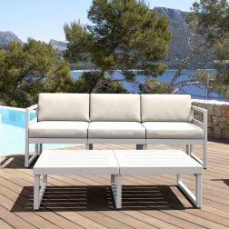 Диван пластиковый трехместный с подушками Mykonos XL