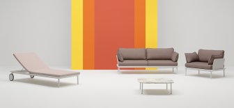 Шезлонг металлический текстиленовый Reva L