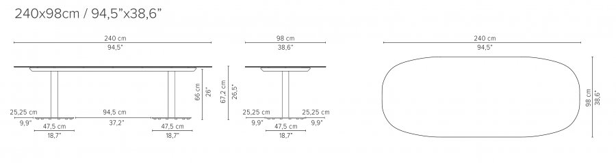 Стол керамический T-Table