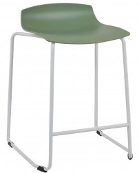 Табурет пластиковый полубарный PAPATYA X-Treme Sled Pro белый, зеленый