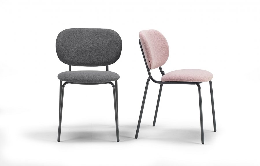 Стул металлический c обивкой Scab Design Si-Si Bold антрацит, розовый
